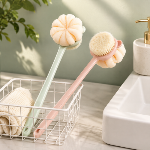 2 in 1 Long Handle Shower Body Brush Back Scrubbe
