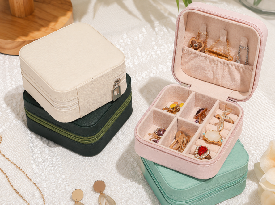 Travel Jewelry Case, Portable Mini Jewelry Travel Organizer