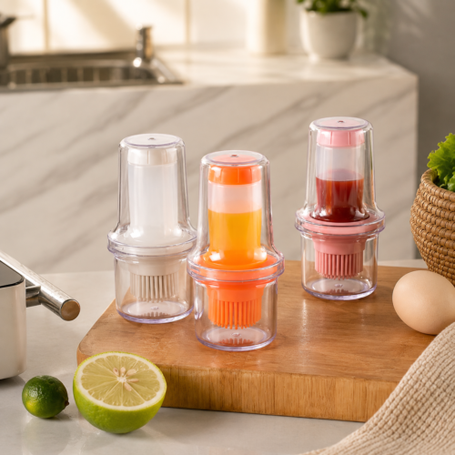 2-in-1 Silicone Olive Oil Dispenser with Brush - Perfect for Cooking, Baking, BBQ & Air Fryer