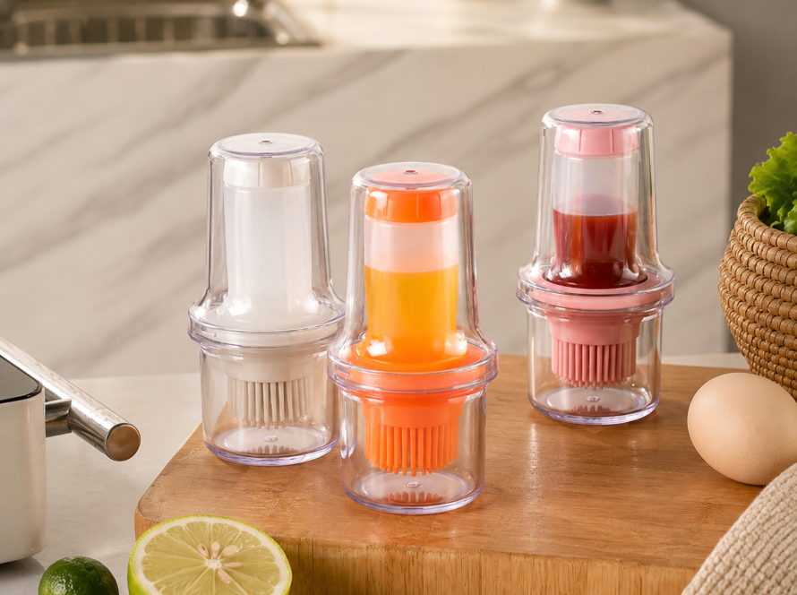 2-in-1 Silicone Olive Oil Dispenser with Brush - Perfect for Cooking, Baking, BBQ & Air Fryer