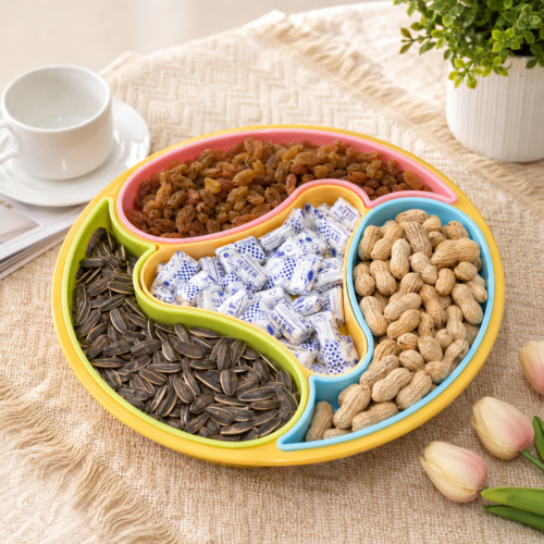 Creative 4 Compartment Multi-Purpose Dry fruits Serving Tray