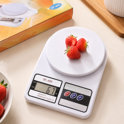 Electronics Digital Kitchen Scale, Suitable for Baking and Cooking, White LCD Display