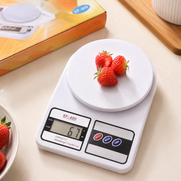 Electronics Digital Kitchen Scale, Suitable for Baking and Cooking, White LCD Display