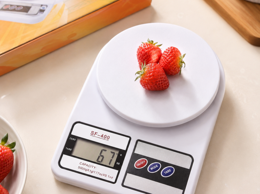 Electronics Digital Kitchen Scale, Suitable for Baking and Cooking, White LCD Display