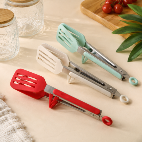 Food Tong Stainless Steel Kitchen Tongs Silicone  Non-Stick Cooking Clip Clamp
