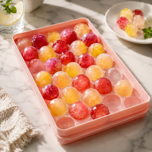 Ice Cube Trays, Ice Cube Maker Polished Gloss Dustproof 33 Grid Round