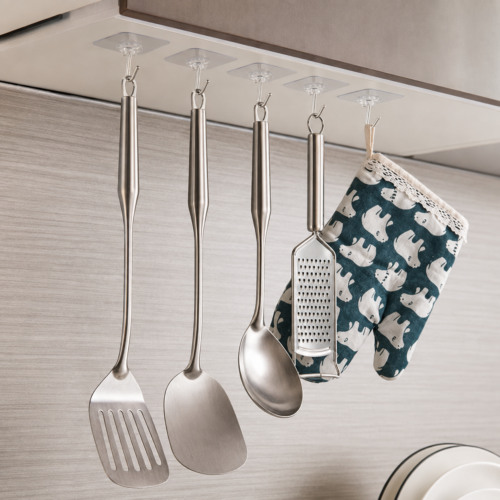 Pack of 10 Pcs Heavy Duty Clear Hooks
