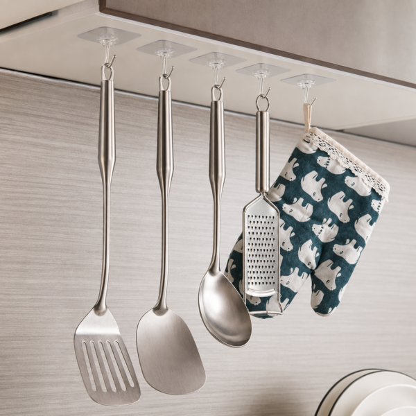 Pack of 10 Pcs Heavy Duty Clear Hooks