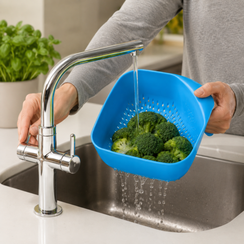 Plastic Vegetable Fruit Strainer Draining Colander Washing Basket