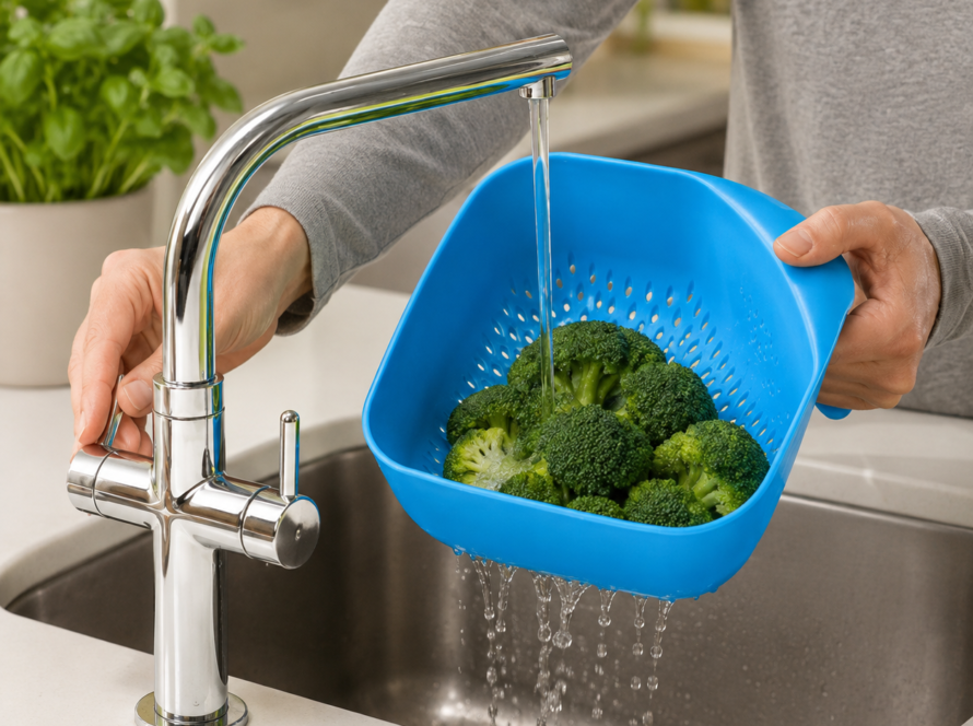 Plastic Vegetable Fruit Strainer Draining Colander Washing Basket