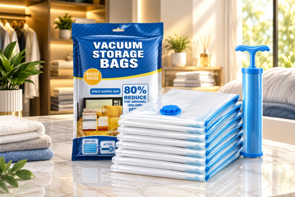Vacuum Storage Bags with Pump 5 Reusable Airtight Space Saver