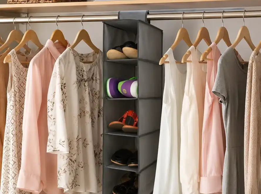 Closet organizer hanging storage bag