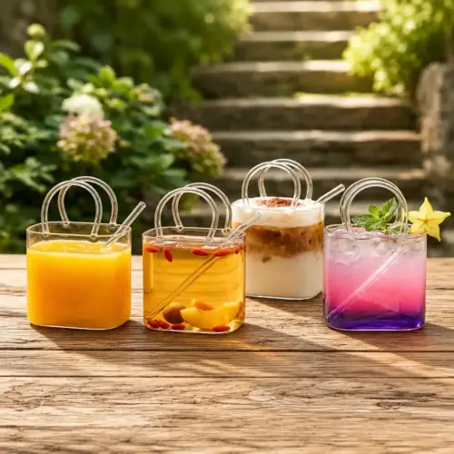 Style Bag Glass With Straw,Portable Handbag Glass Cup