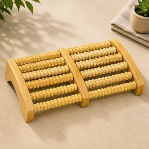 Wooden 4-Roller Foot Massager