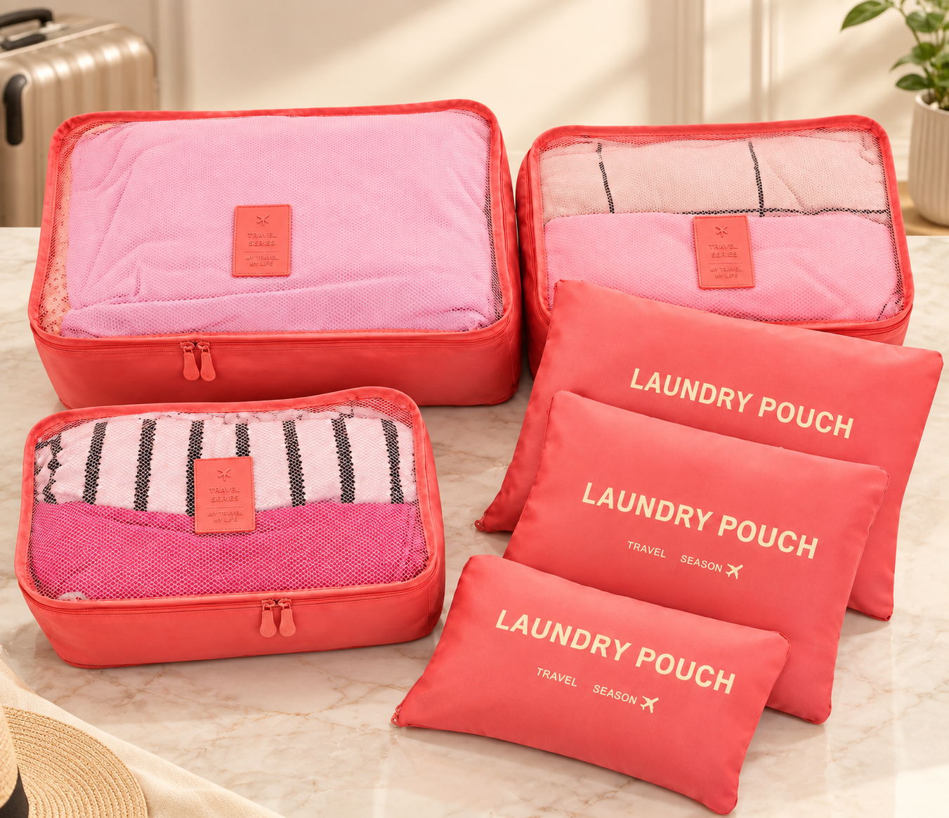 Laundry Pouch 6 Piece Travel Kit Set (20--6)